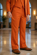 Cargar la imagen en la vista de la galería, Boys Vibrant Orange 3-Piece Suit for Weddings with Notch Lapel