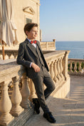 Bild in Galerie-Betrachter laden, Boys Charcoal Tweed 3-Piece Suit with Notch Lapel