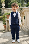 Load image into Gallery viewer, Boys Navy 3-Piece Vest Suit for Weddings & Formal Events