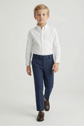 Cargar la imagen en la vista de la galería, Boys Blue Plaid Dress Pants Tailored Formal Trousers