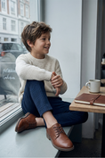 Cargar la imagen en la vista de la galería, Boys Blue Plaid Dress Pants Tailored Formal Trousers