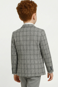 Bild in Galerie-Betrachter laden, Boys Grey Plaid 3-Piece Suit for Estate Weddings & Formal Gatherings
