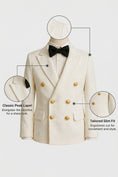 Load image into Gallery viewer, Boys Beige Double-Breasted 2-Piece Suit for Vintage Library Weddings