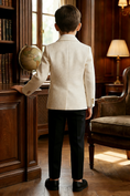 Load image into Gallery viewer, Boys Beige Double-Breasted 2-Piece Suit for Vintage Library Weddings