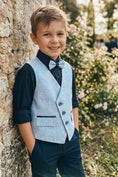 Bild in Galerie-Betrachter laden, Boys Light Blue Linen Vest And Trousers Set for Garden Weddings