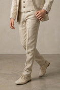 Load image into Gallery viewer, Boys Natural Linen 3-Piece Suit with Notch Lapel