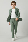 Load image into Gallery viewer, Boys Sage Green 2-Piece Casual Suit with Notch Lapel