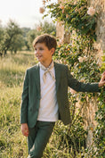 Load image into Gallery viewer, Boys Sage Green 2-Piece Casual Suit with Notch Lapel