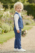 Bild in Galerie-Betrachter laden, Boys Navy Blue Tweed Vest & Trousers Set