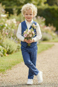 Bild in Galerie-Betrachter laden, Boys Navy Blue Tweed Vest & Trousers Set