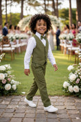 Load image into Gallery viewer, Boys Olive Green Vest & Trousers Set
