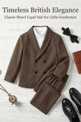 Gallery viewerに画像を読み込む, Boys Dark Brown Double-Breasted 2-Piece Suit for Vintage Library Weddings