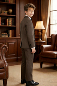 Gallery viewerに画像を読み込む, Boys Dark Brown Double-Breasted 2-Piece Suit for Vintage Library Weddings