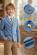 Bild in Galerie-Betrachter laden, Boys Sky Blue Blazer & Khaki Trousers 2-Piece Suit