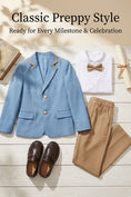 Bild in Galerie-Betrachter laden, Boys Sky Blue Blazer & Khaki Trousers 2-Piece Suit