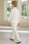 Load image into Gallery viewer, Boys White With A Black Satin Collar Single-Breasted 2-Piece Suit
