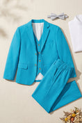 Load image into Gallery viewer, Boys Blue 3-Piece Suit for Mediterranean Garden Weddings