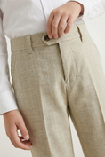 Load image into Gallery viewer, Boys Beige Pinstripe Dress Pants