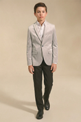 Bild in Galerie-Betrachter laden, Boys Light Grey Notch Lapel Velvet Jacket