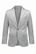 Bild in Galerie-Betrachter laden, Boys Light Grey Notch Lapel Velvet Jacket
