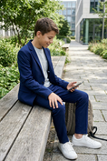 Bild in Galerie-Betrachter laden, Boys Royal Blue Notch Lapel 2-Piece Suit