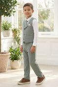 Bild in Galerie-Betrachter laden, Boys Sage Green Suit Vest & Pants 2-Piece Suit
