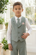 Bild in Galerie-Betrachter laden, Boys Sage Green Suit Vest & Pants 2-Piece Suit