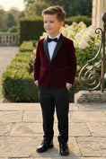 Bild in Galerie-Betrachter laden, Boys Burgundy Shawl Collar Single-Breasted 2-Piece Suit
