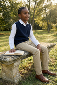 Load image into Gallery viewer, Boys Khaki Dress Pants for Formal Occasions with Tailored Fit