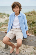 Bild in Galerie-Betrachter laden, Boys Striped Seersucker Shorts for Weddings and Summer Events