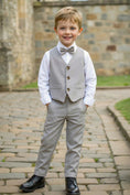Load image into Gallery viewer, Boys Light Grey Vest & Trousers Set