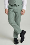 Cargar la imagen en la vista de la galería, Boys Sage Green Vest & Trousers Set