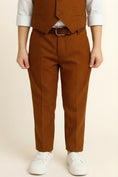 Load image into Gallery viewer, Boys Rust Brown Vest & Trousers Set