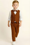Load image into Gallery viewer, Boys Rust Brown Vest & Trousers Set