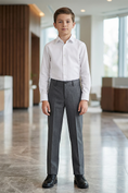 Bild in Galerie-Betrachter laden, Boys Charcoal Grey Tailored Dress Pants