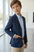 Bild in Galerie-Betrachter laden, Boys Navy Notch Lapel Suit Jacket