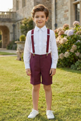 Load image into Gallery viewer, Boys Burgundy Dress Shorts