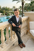 Bild in Galerie-Betrachter laden, Boys Charcoal Wool-Blend Suit for Weddings & Formal Events