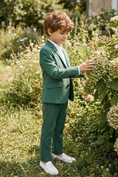 Bild in Galerie-Betrachter laden, Boys Emerald Green 2-Piece Suit for Chateau Weddings & Garden Events