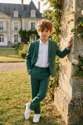 Bild in Galerie-Betrachter laden, Boys Emerald Green 2-Piece Suit for Chateau Weddings & Garden Events