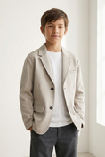 Load image into Gallery viewer, Boys Light Beige Casual Suit Jacket