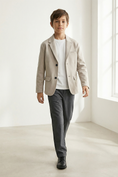 Load image into Gallery viewer, Boys Light Beige Casual Suit Jacket