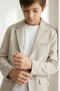 Load image into Gallery viewer, Boys Light Beige Casual Suit Jacket