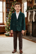 Load image into Gallery viewer, Boys Emerald Green Corduroy Blazer for Holiday Weddings & Formal Gatherings