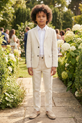 Load image into Gallery viewer, Boys Ivory Classic 2-Piece Suit Jacket & Pants Set