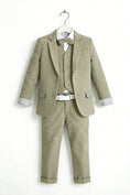 Bild in Galerie-Betrachter laden, Boys Sage Green Linen 3-piece Suit