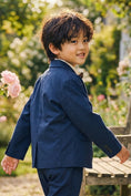 Bild in Galerie-Betrachter laden, Boys Navy Blue Fish-mouth Collar Single-breasted Blazer