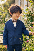 Bild in Galerie-Betrachter laden, Boys Navy Blue Fish-mouth Collar Single-breasted Blazer