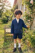 Bild in Galerie-Betrachter laden, Boys Navy Blue Fish-mouth Collar Single-breasted Blazer