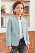 Load image into Gallery viewer, Boys Mint Green Mandarin Collar Blazer
